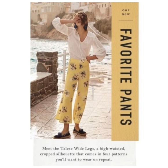 Anthropologie Feather Bone Talese Wide Leg Pants Yellow Size 8 - Picture 5 of 16